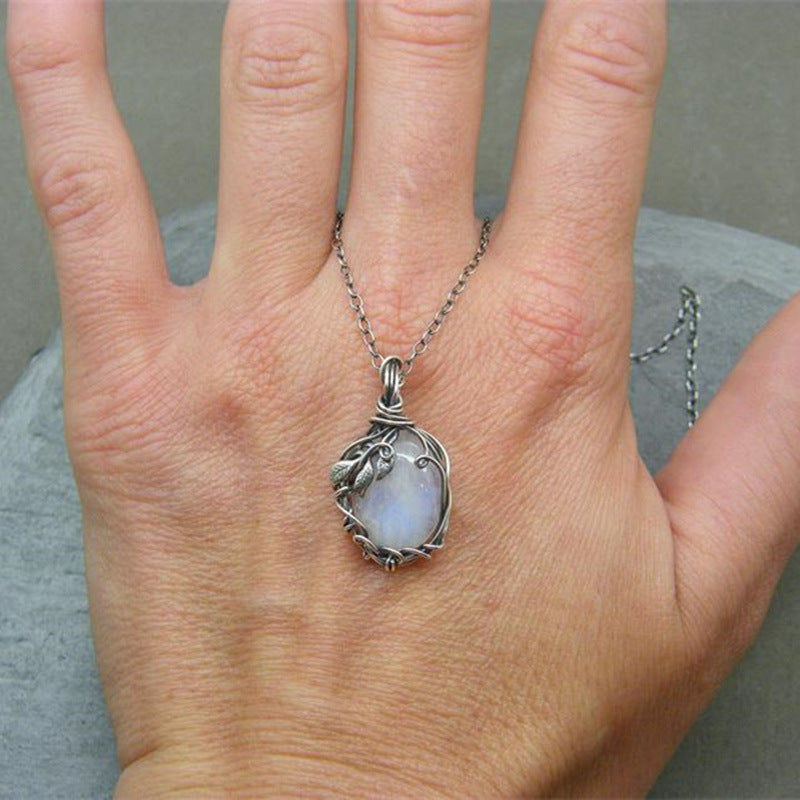 Leaf Vine Moonstone Pendant