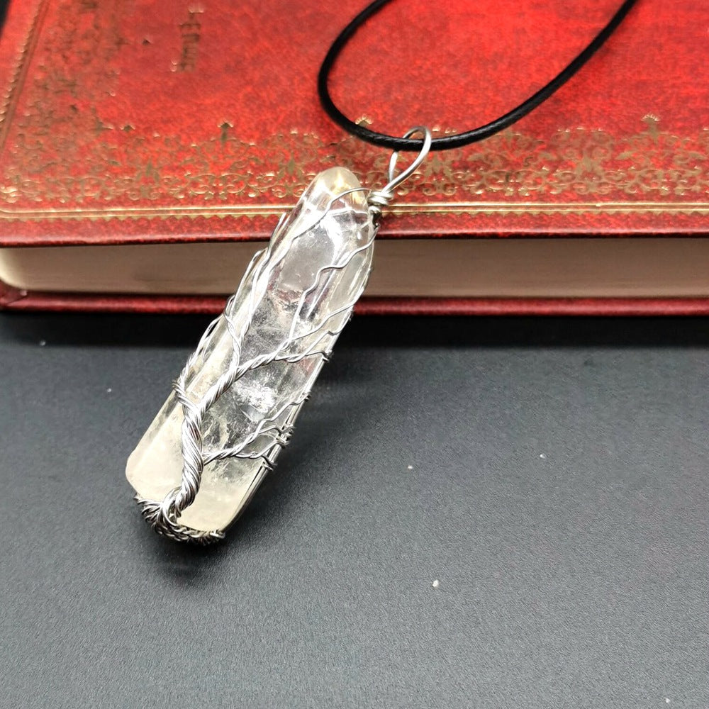 Celestial Clarity White Quartz Copper Pendant